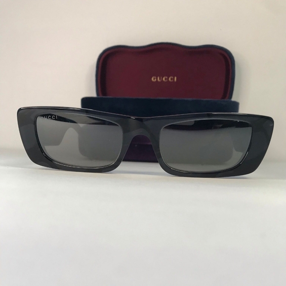 💯 - New Original Gucci Silver Rectangular Ladies Sunglasses GG0516S 013 52 - Picture 10 of 15
